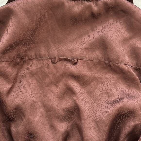 Urban Outfitters Hooked-Up Satin Cropped Top Adjustable Tie Waist Brown Size M - Picture 11 of 12